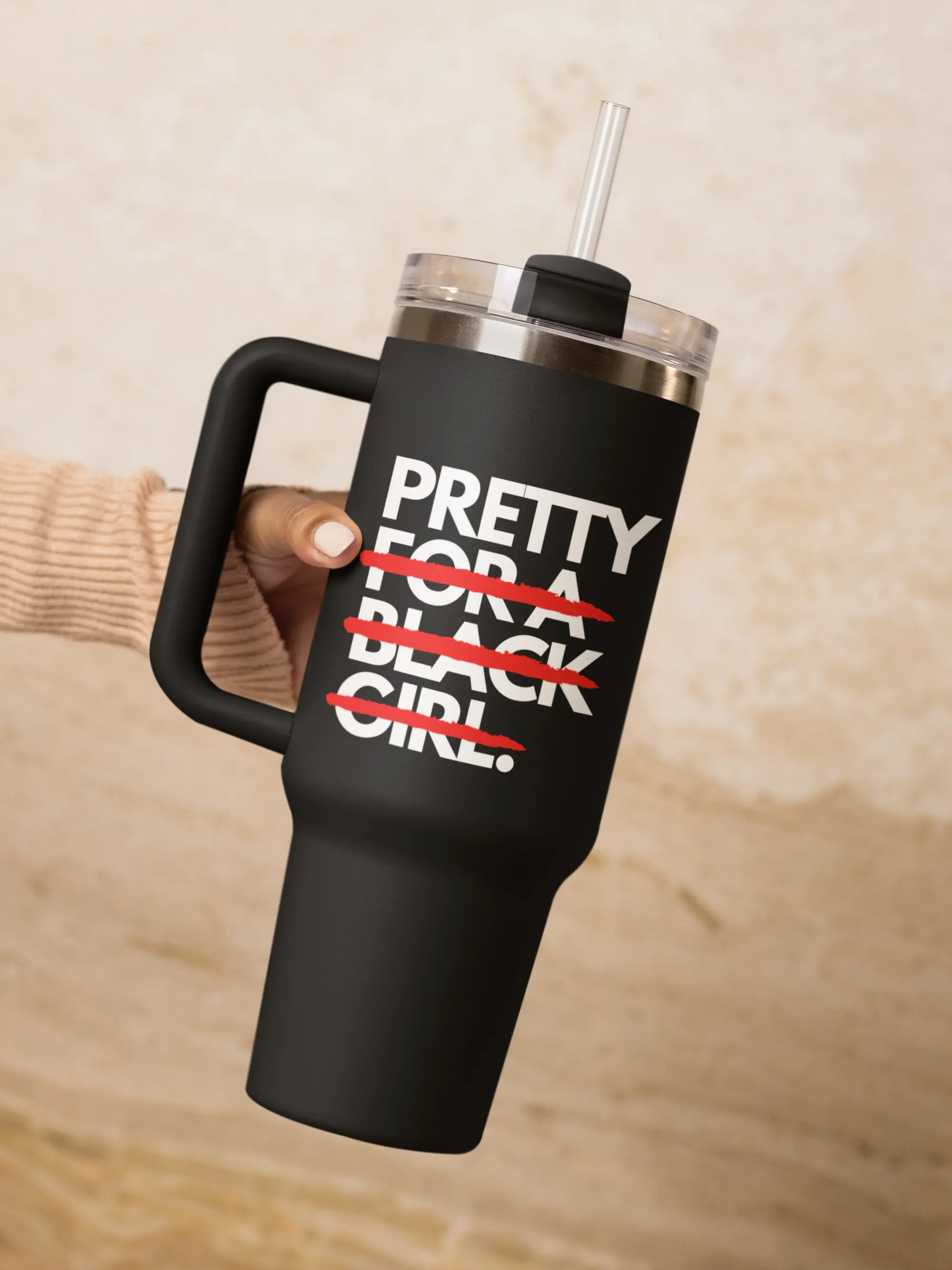 Just Pretty 40oz Tumbler – Black OJII APPRL