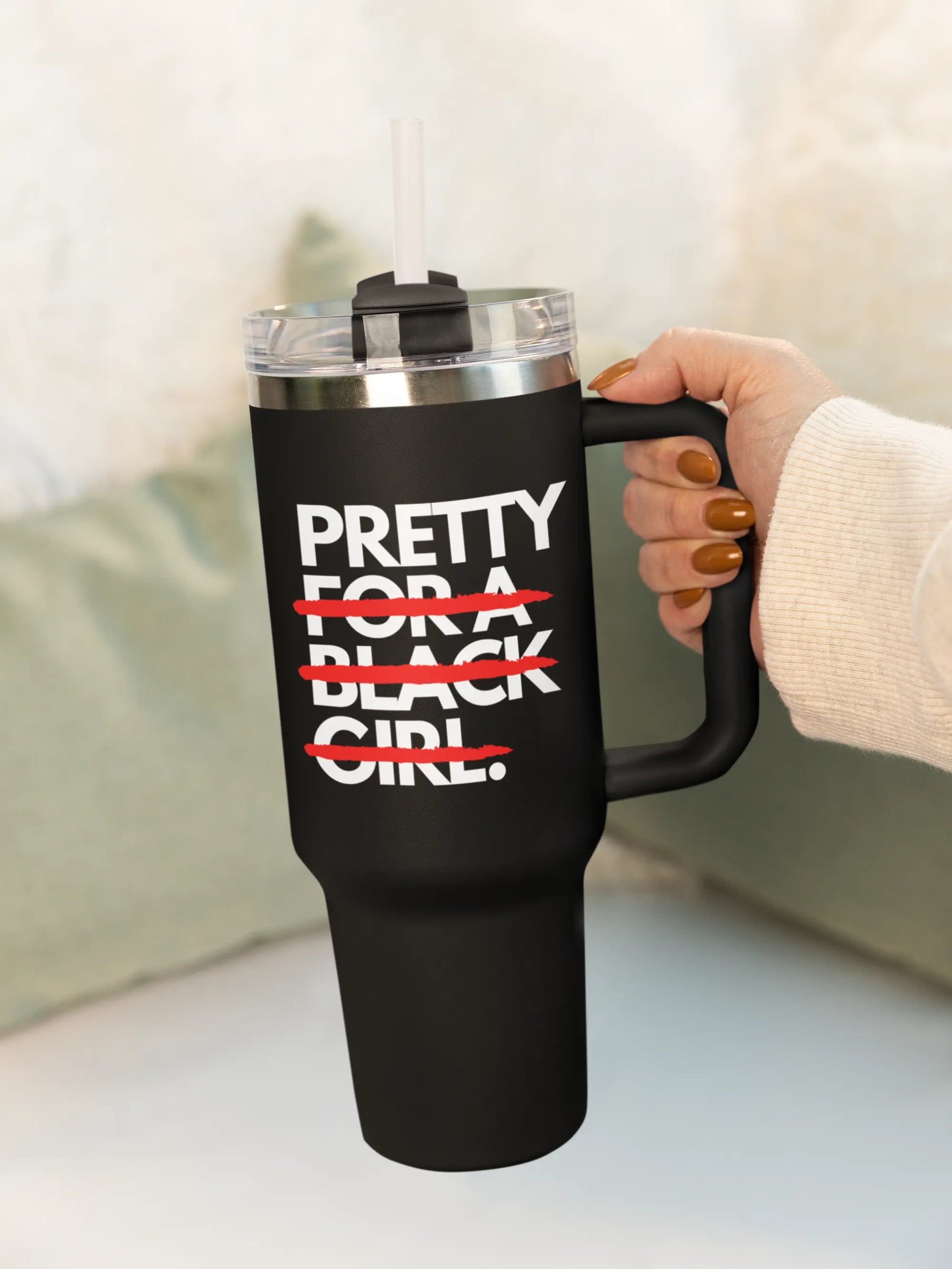 Just Pretty 40oz Tumbler – Black OJII APPRL